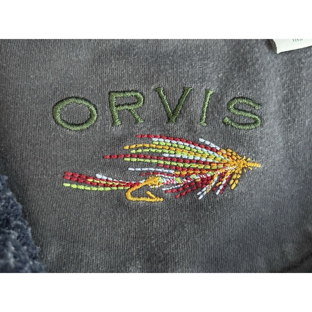 Orvis Mens Large Blue 1/4 Zip Retro Style Collared High Neck Sweatshirt Pullover - Picture 2 of 15